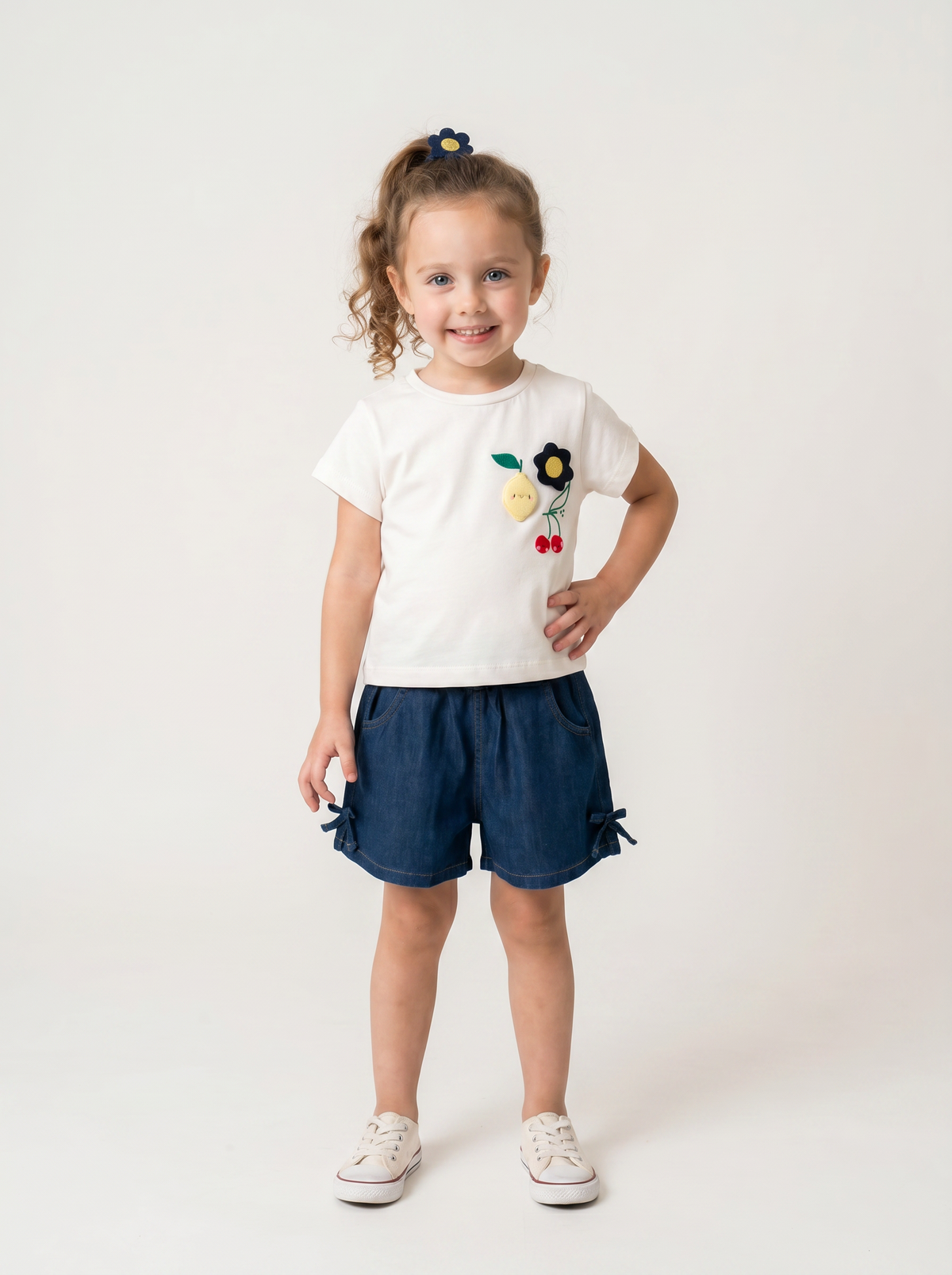 Tuffy Set Dublu Fete Denim si Pantaloni Scurti-3526 - Ecru