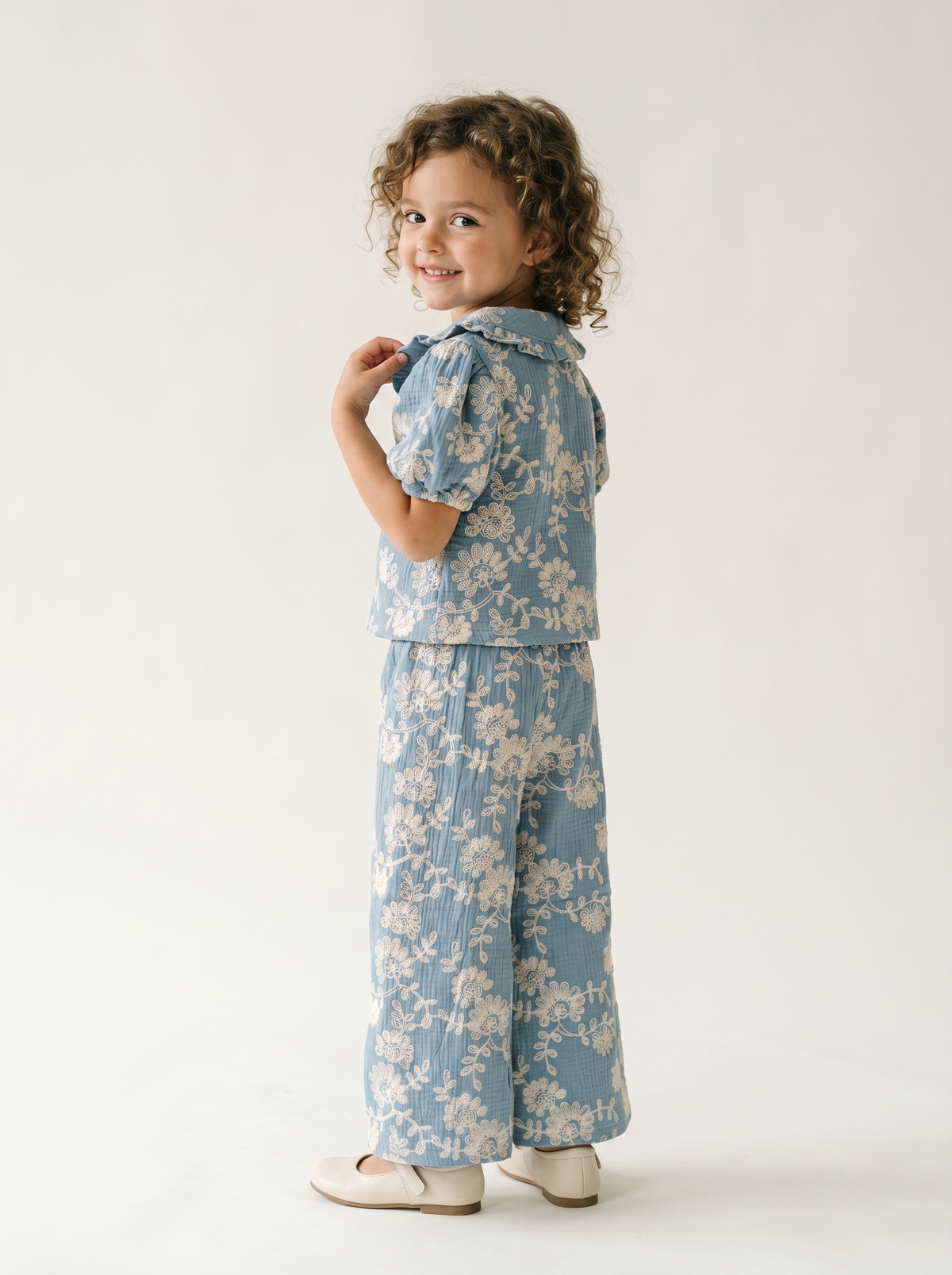 Tuffy Compleu Fete Muslin Brodat-3706 - Bej