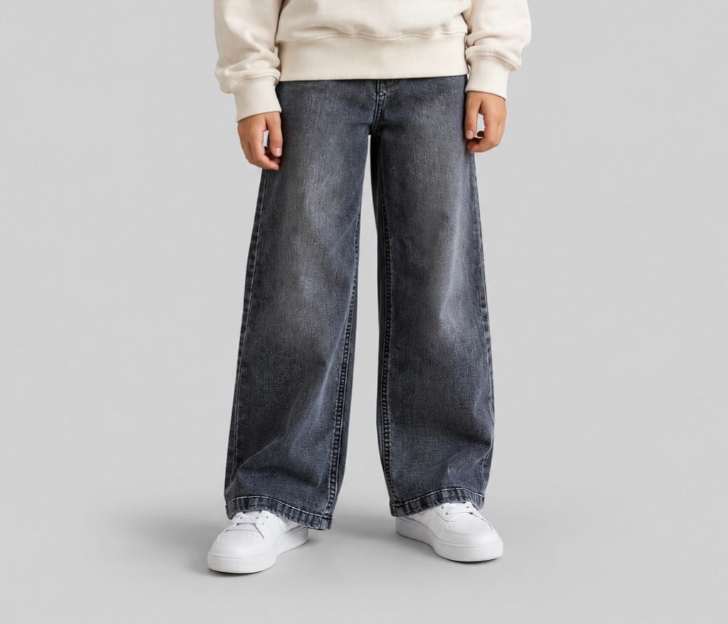 Pantalon Denim Tuffy pentru fete-03275 - Negru