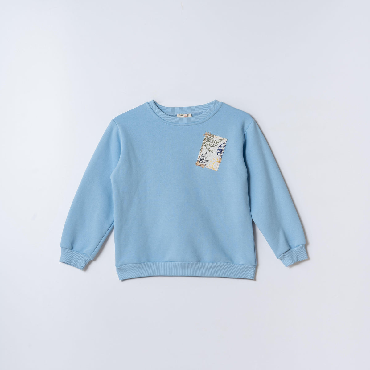 Tuffy Palmiye Temalı Erkek Çocuk Sweatshirt-0505 - Açık Gri