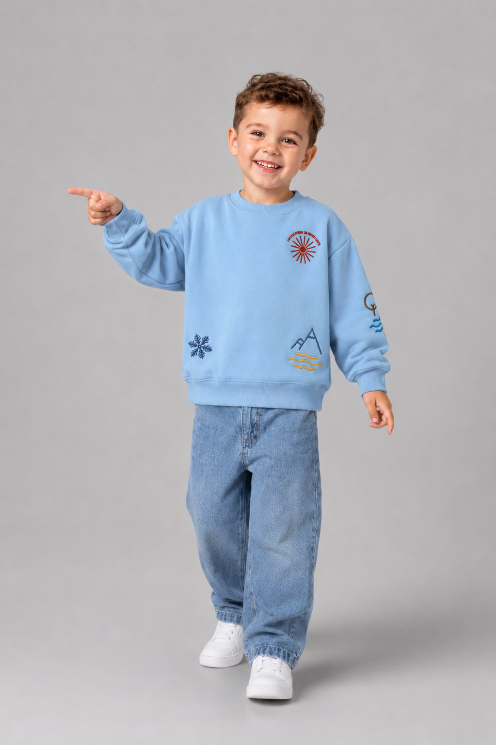 Tuffy Sunshine On Snow Days Imprimeu Baietel Bluza - 0375 - Verde Deschis