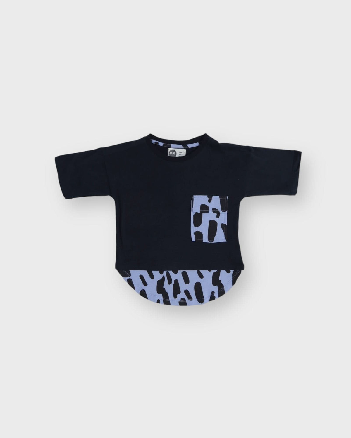 Çocuk Leopar Desenli Cepli Tişört | 3–9 Yaş | RG Brand | RG1339 - MAVİ