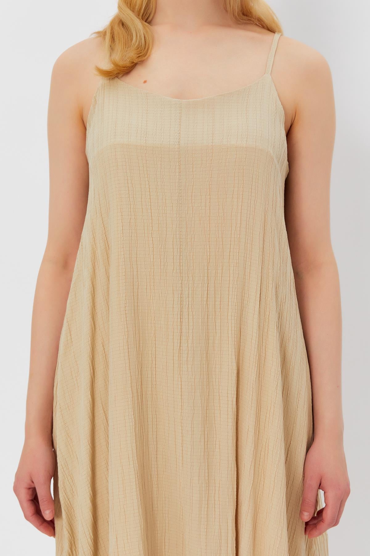 Rochie Lunga cu Bretele Clopotel - Piatra