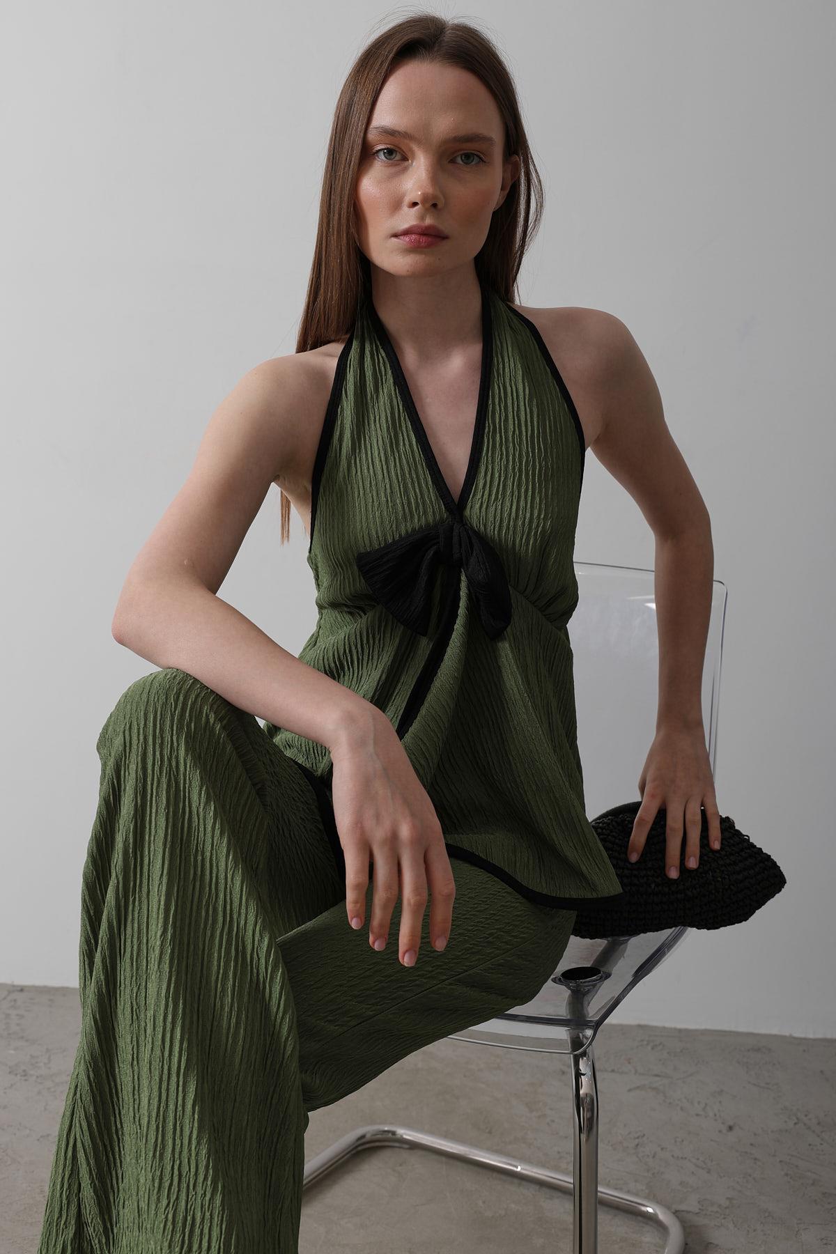 Set Tricot cu Detaliu Fundă - Cachi