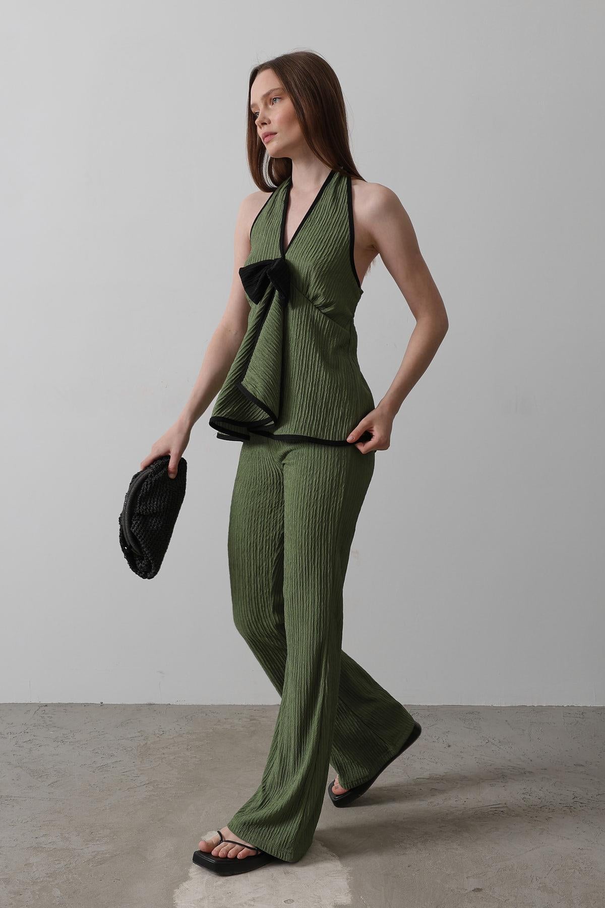 Set Tricot cu Detaliu Fundă - Cachi