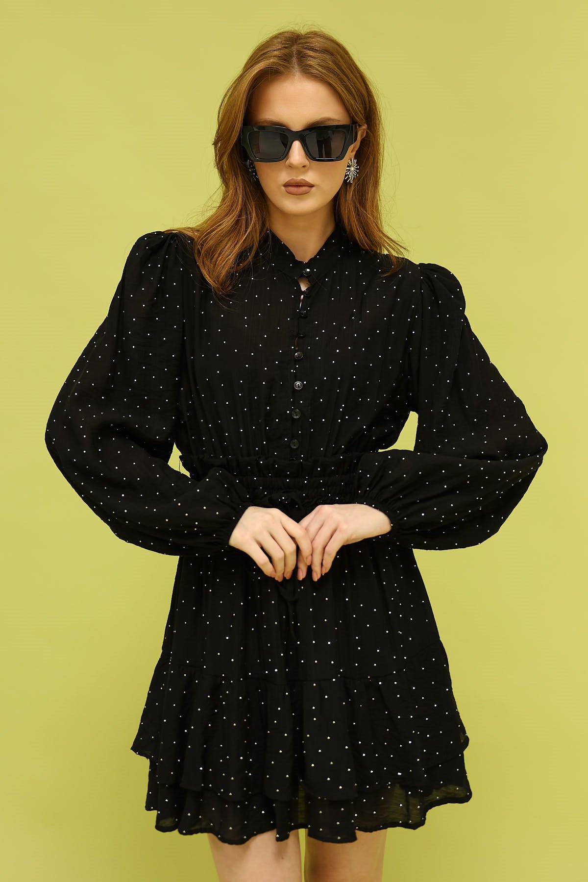 ROCHIE CU VOLANE - Negru