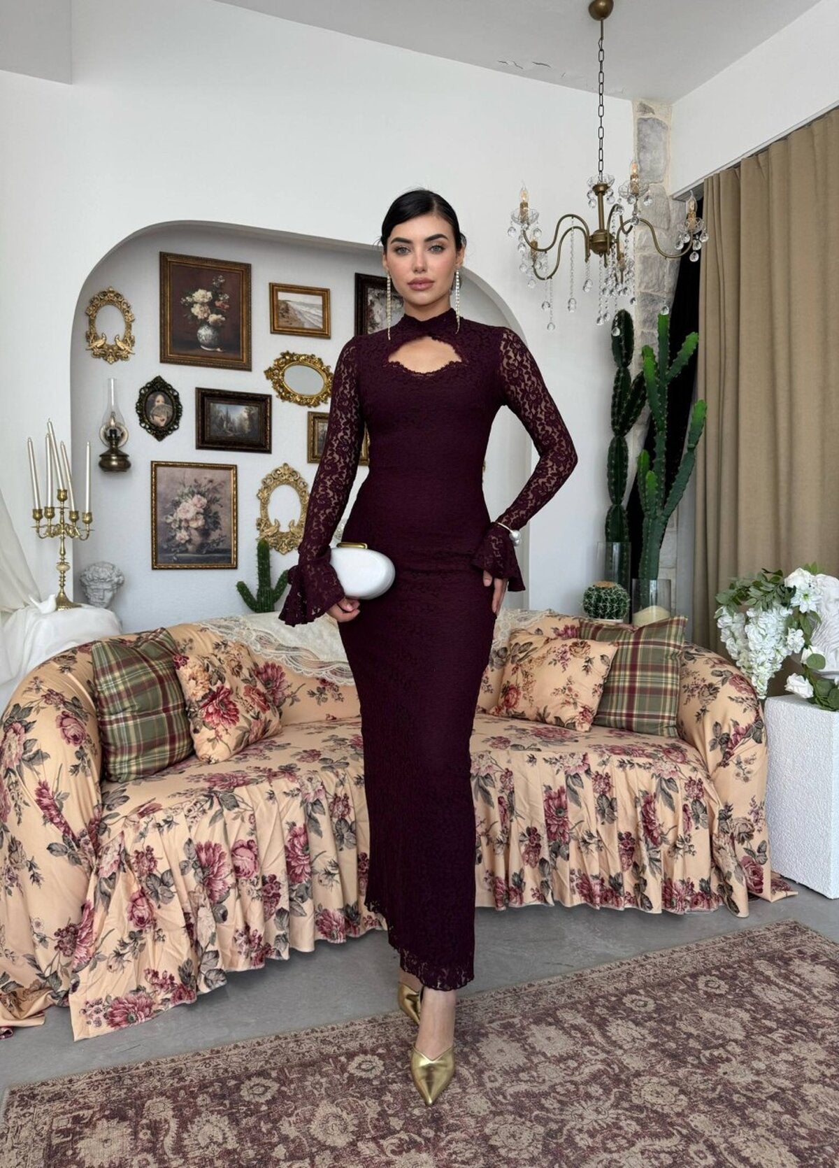 Wexo Göğüs Dekolte Detaylı Elbise