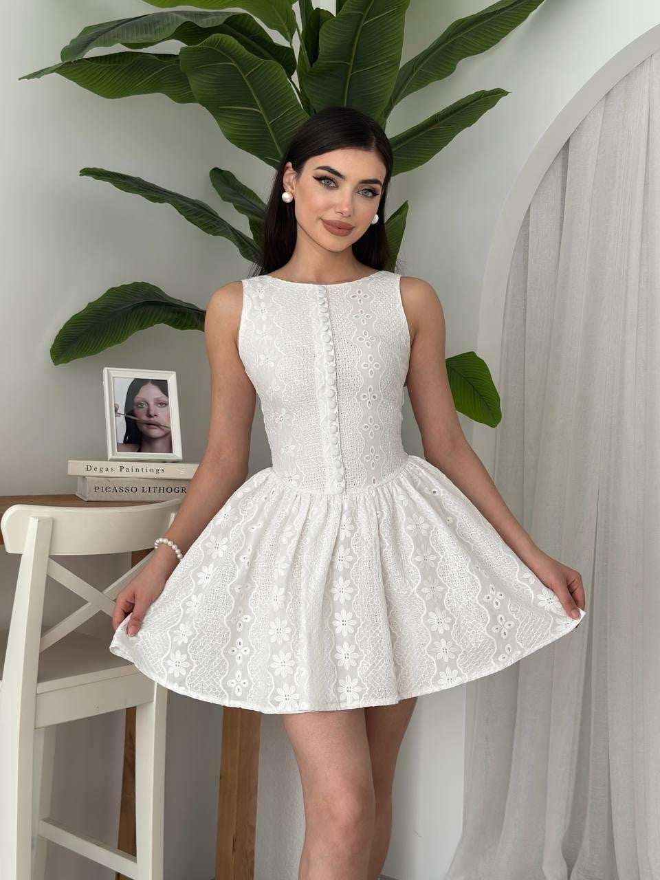 Yema Düğme Detaylı Elbise