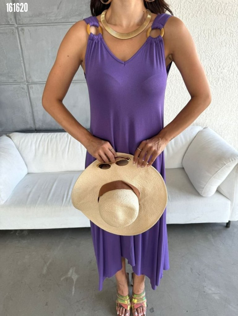Rochie asimetrică țesută cu clopot pentru femei, cu decolteu în V, 38285