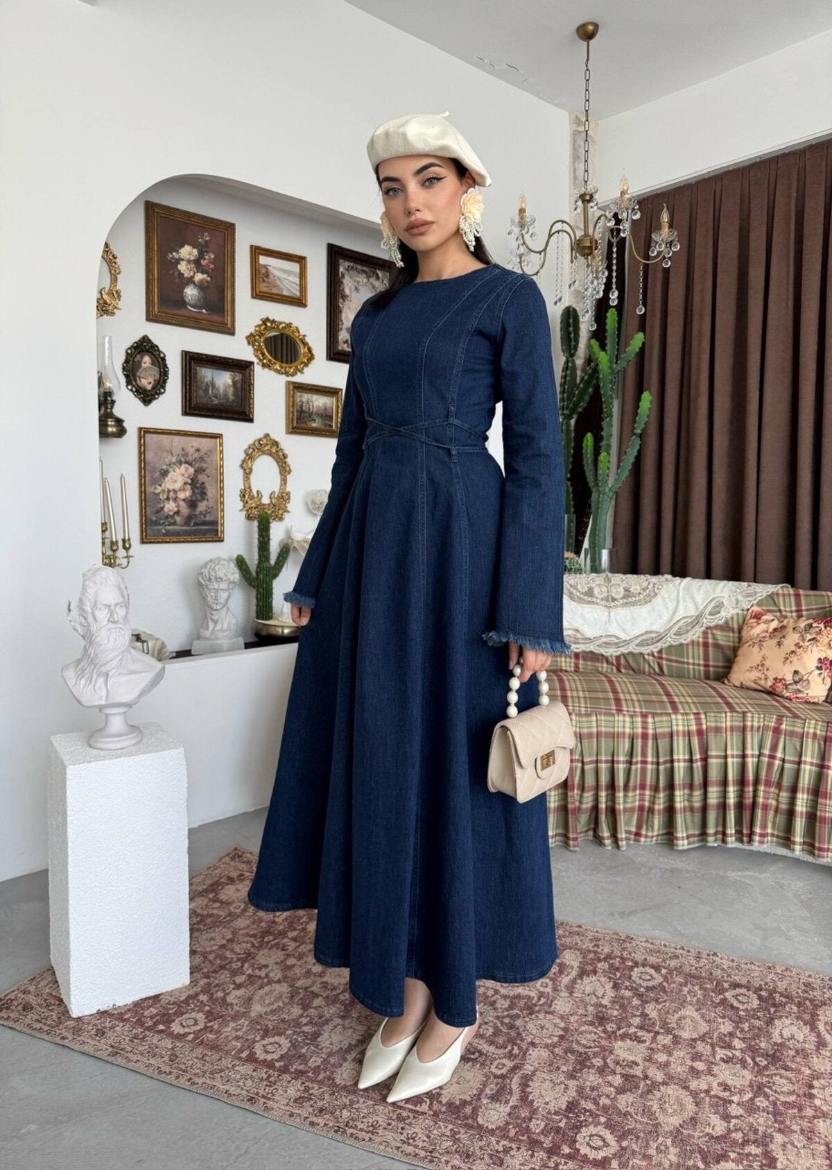 Rochie din denim tinerească