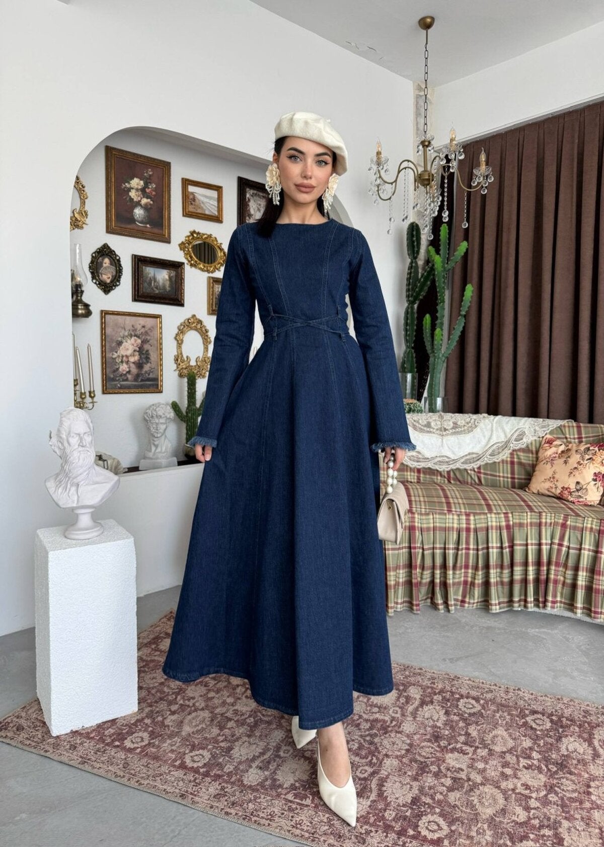 Rochie din denim tinerească