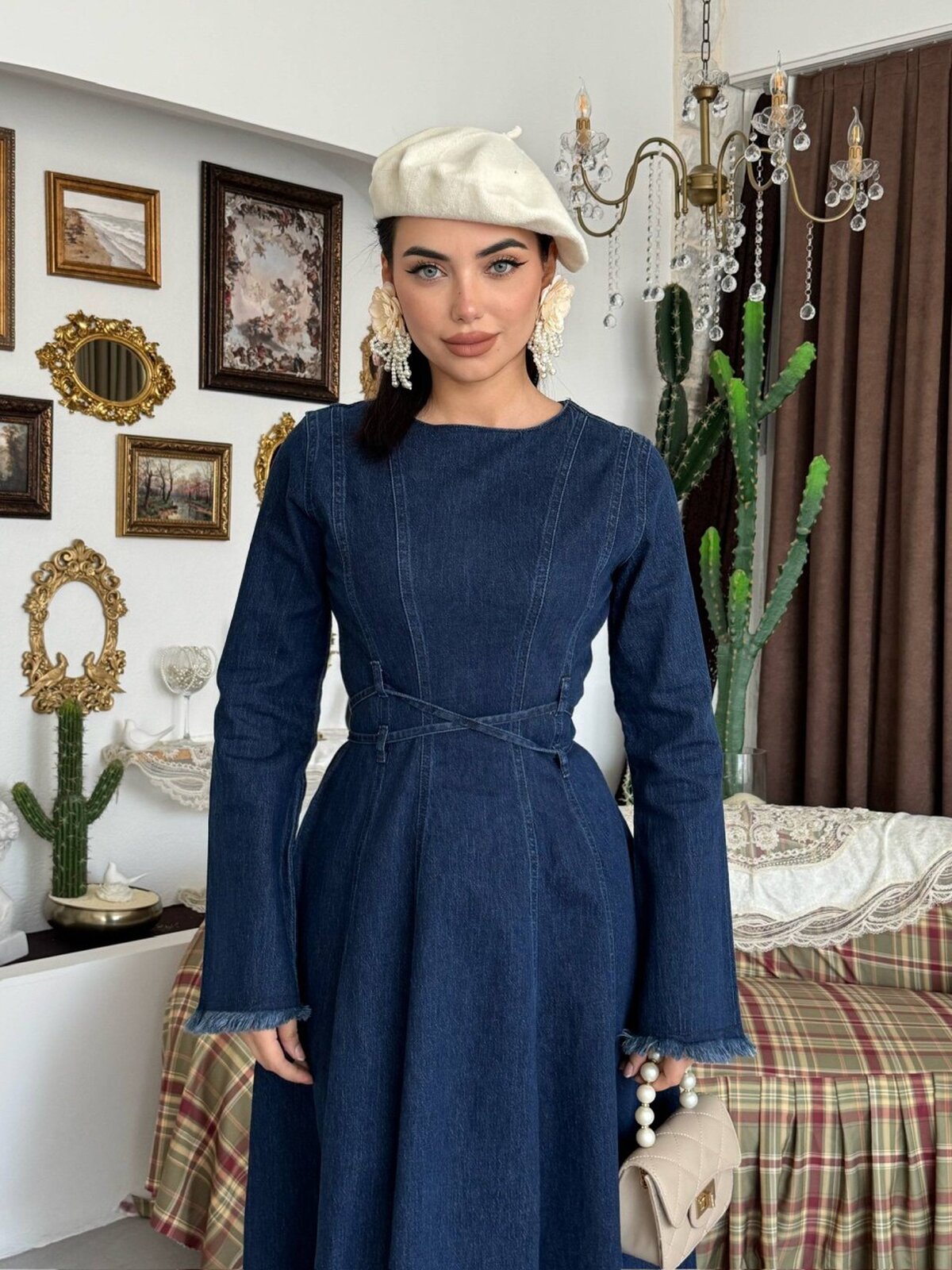Rochie din denim tinerească