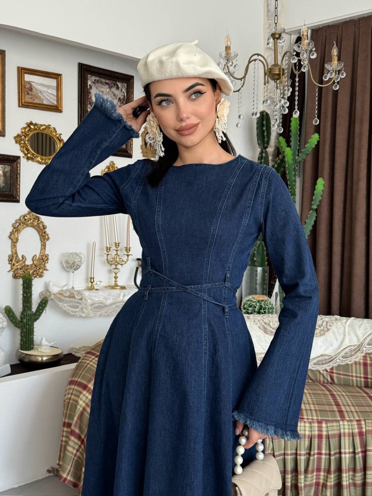 Rochie din denim tinerească
