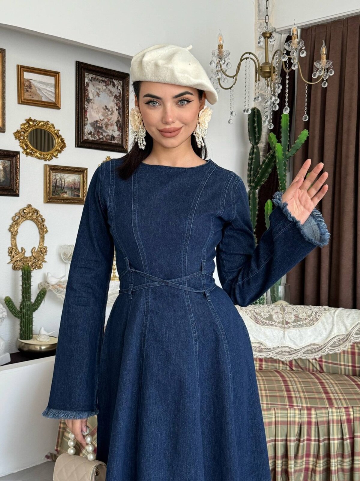 Rochie din denim tinerească