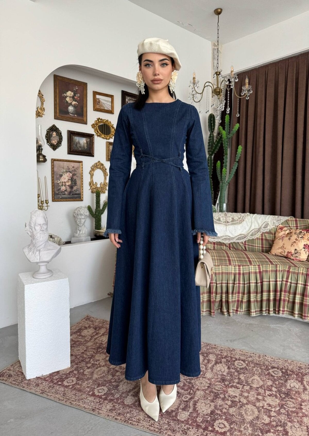Rochie din denim tinerească
