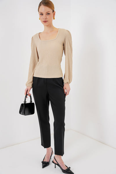 0442 Bluza cu maneca lunga - Biscuit