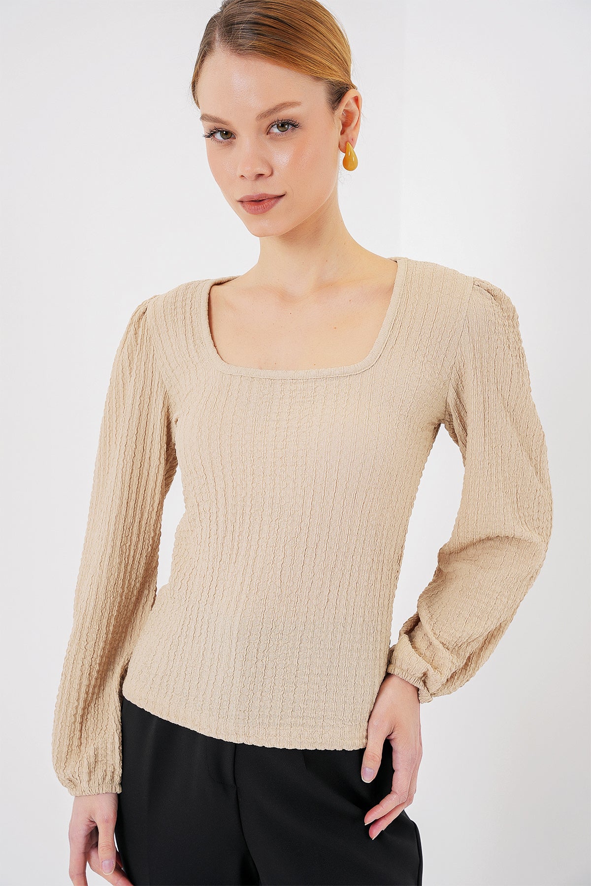 0442 Bluza cu maneca lunga - Biscuit
