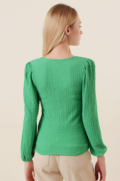 0442 Bluză cu Mâneci Lungi - Verde