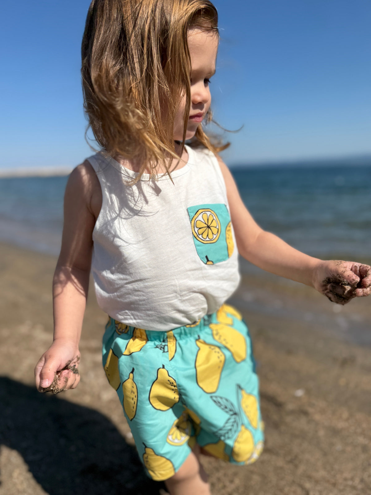 UV Korumalı Bebek Atlet ve Deniz Şortu Seti | RG Brand | 6 Ay–4 Yaş | RG336 - MANDALİNA