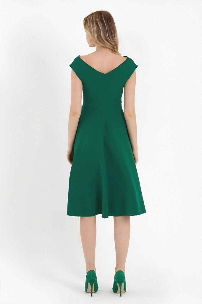 Rochie din crep cu volane, înfășurată, cu mânecă scurtă, pentru femei, 35564