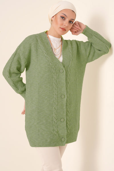 15768 Cardigan tricotat modest - H. Green