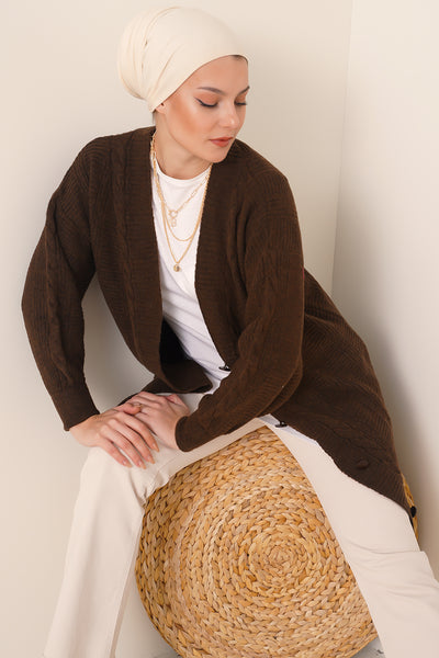 15768 Cardigan tricotat modest - Maro
