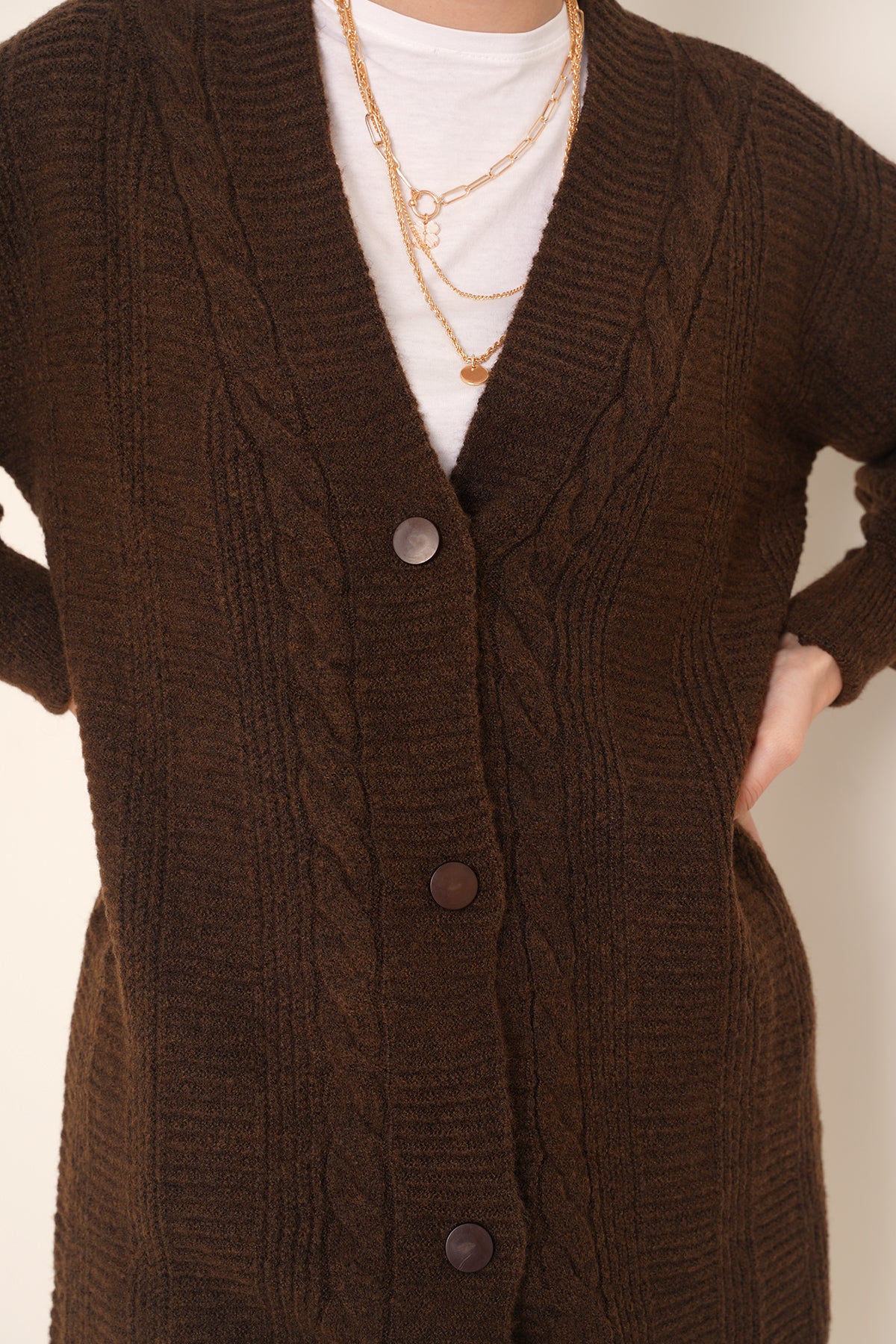 15768 Cardigan tricotat modest - Maro