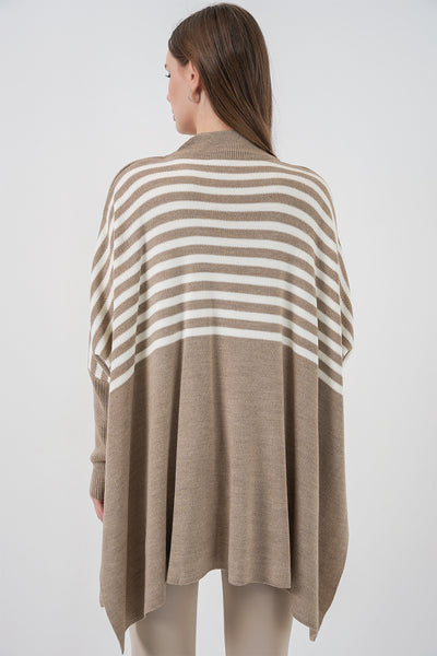 15783 Pulover Poncho cu șliț - A. Vizon