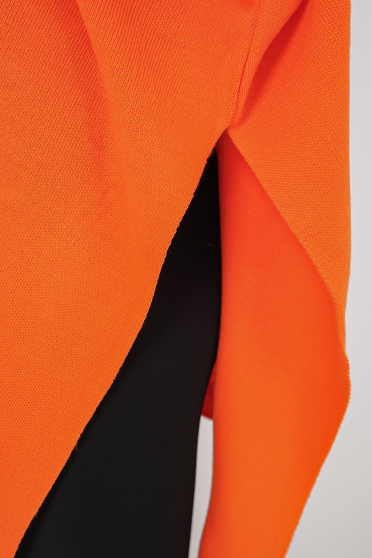 15783 Slit Poncho Sweater - Orange