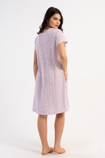Pijama scurtă de noapte pentru femei SUPREME, mânecă scurtă - FUCHSIA