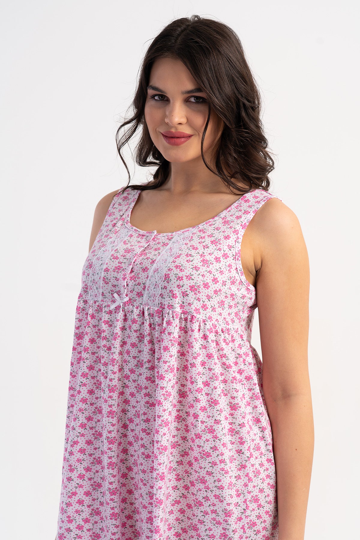 CĂMAȘĂ DE NOAPTE DAMĂ CU BRETELE GROASE MARAȘ - BABY PINK