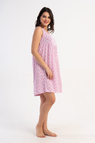 CĂMAȘĂ DE NOAPTE DAMĂ CU BRETELE GROASE MARAȘ - BABY PINK
