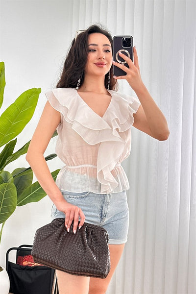 Bluza de Toptan Piatra cu Talie Elastic și Franje