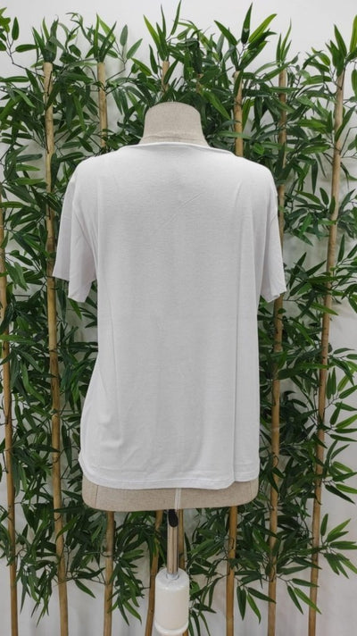 Kadın Kısa Kollu Palmiye Baskılı Viskon T-shirt, 34004