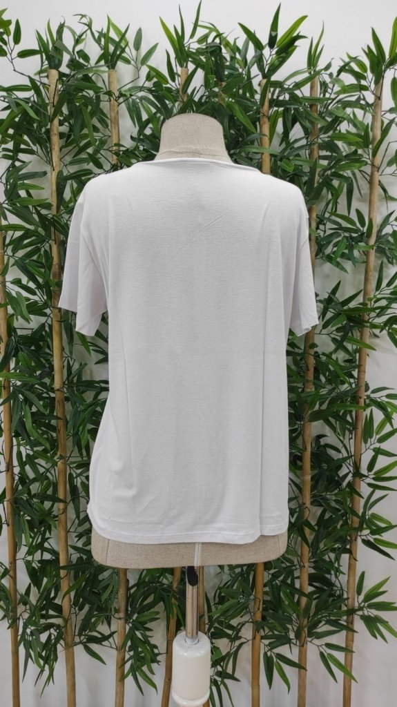 Kadın Kısa Kollu Palmiye Baskılı Viskon T-shirt, 34004