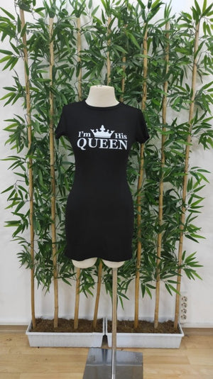 Rochie mini cu mânecă scurtă și imprimeu Queen, cu două fire, pentru femei, 26743