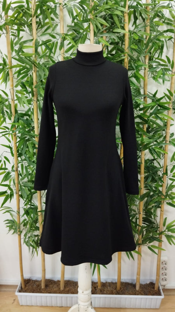 Rochie de damă din acril, cu mânecă lungă și guler înalt, croială lejeră, 32384