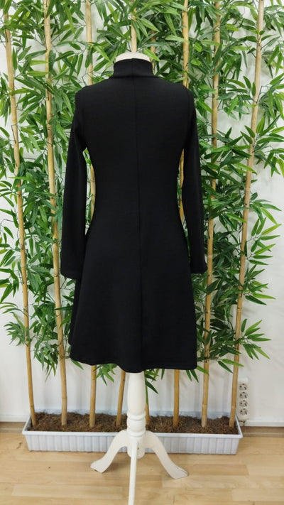 Rochie de damă din acril, cu mânecă lungă și guler înalt, croială lejeră, 32384