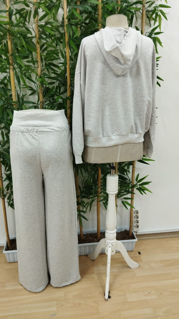 Set de două piese: Bluză cu mâneci lungi cu tipar Nope și talie cu panglică elastică pentru femei, 29396