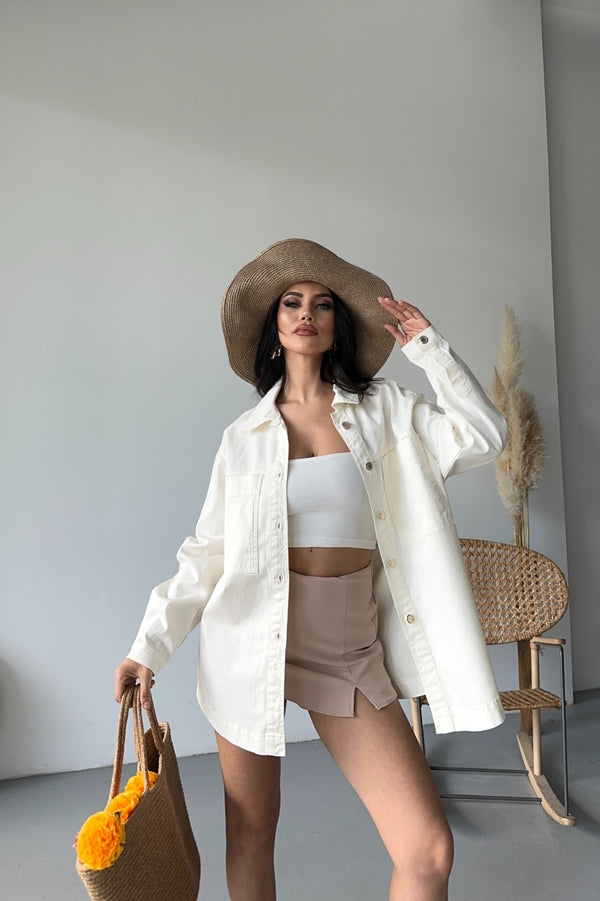 Cămașă din denim cu buzunare 6097