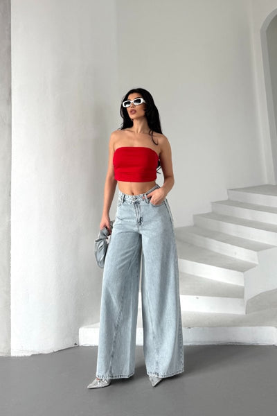 Pantalon Denim Baggy Segmentat 7045