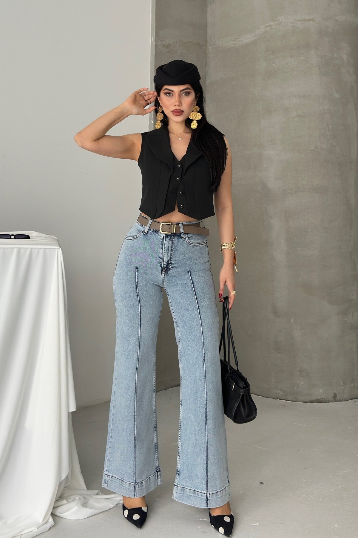 Pantaloni Denim Texturizati 7163