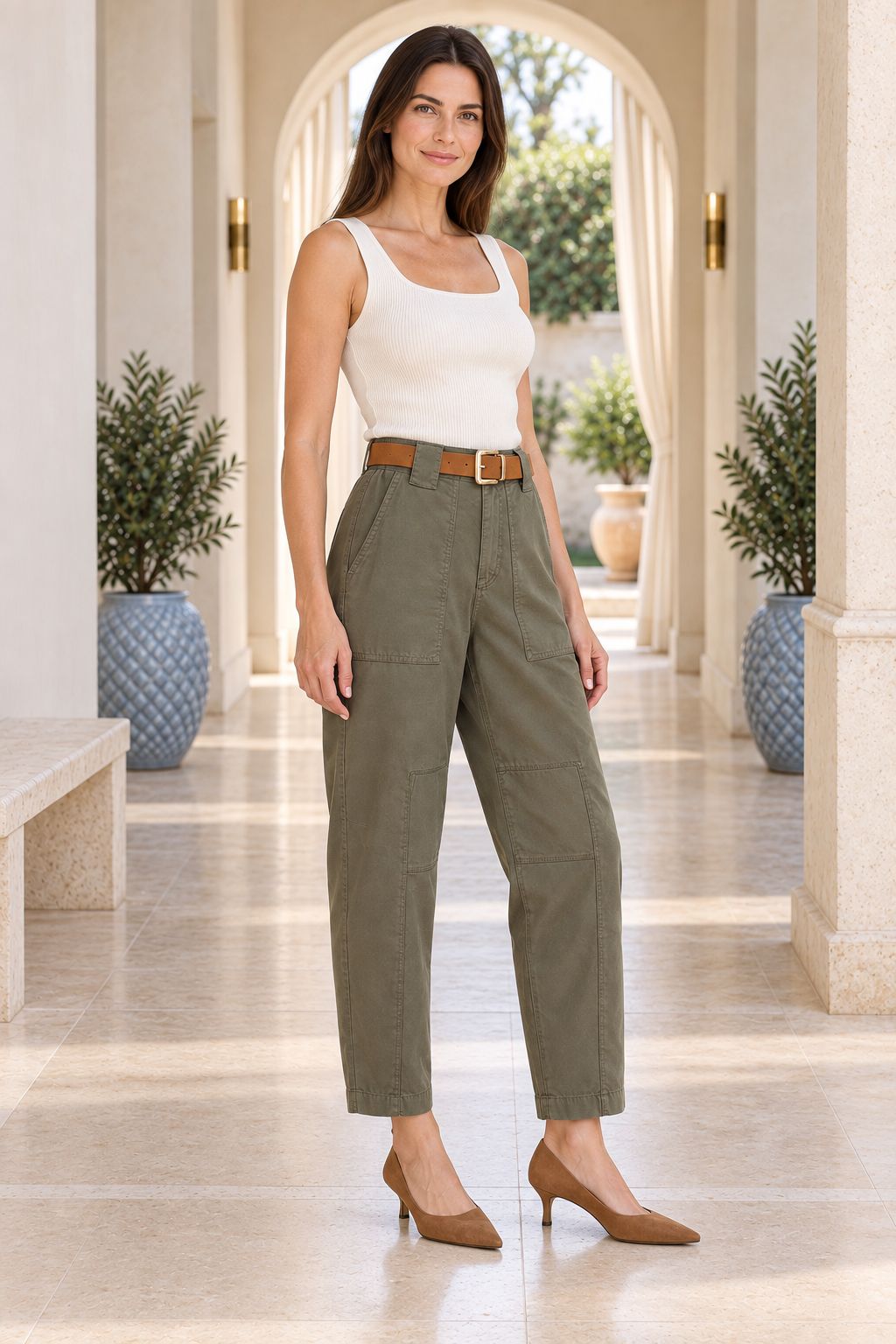 Pantaloni Relax cu Design Patchwork 7187