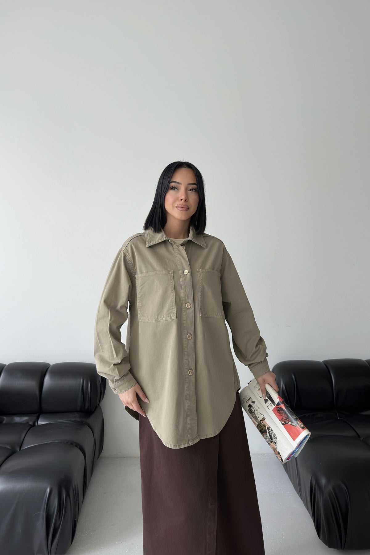 Cămașă Denim Oversized cu Butoane 6080
