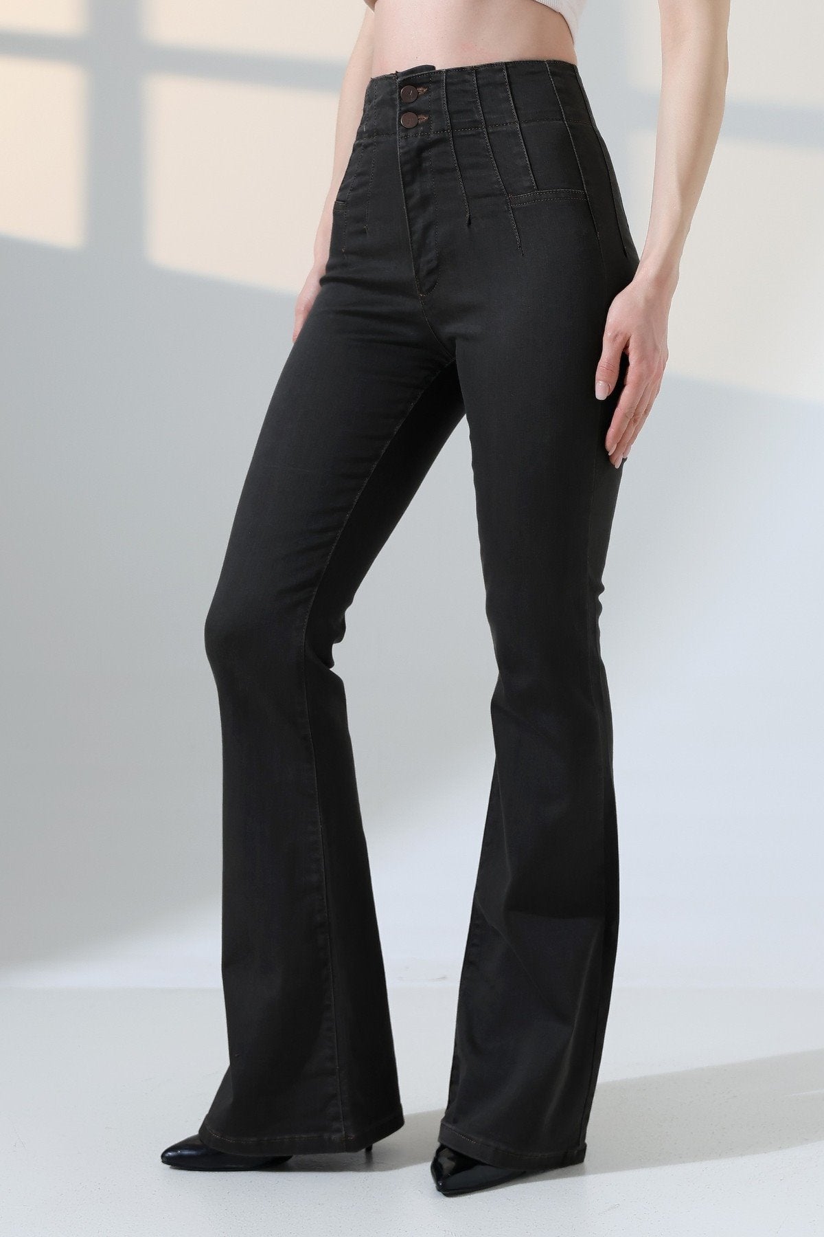 Pantalon Denim Spaniole cu Pliseu 7021
