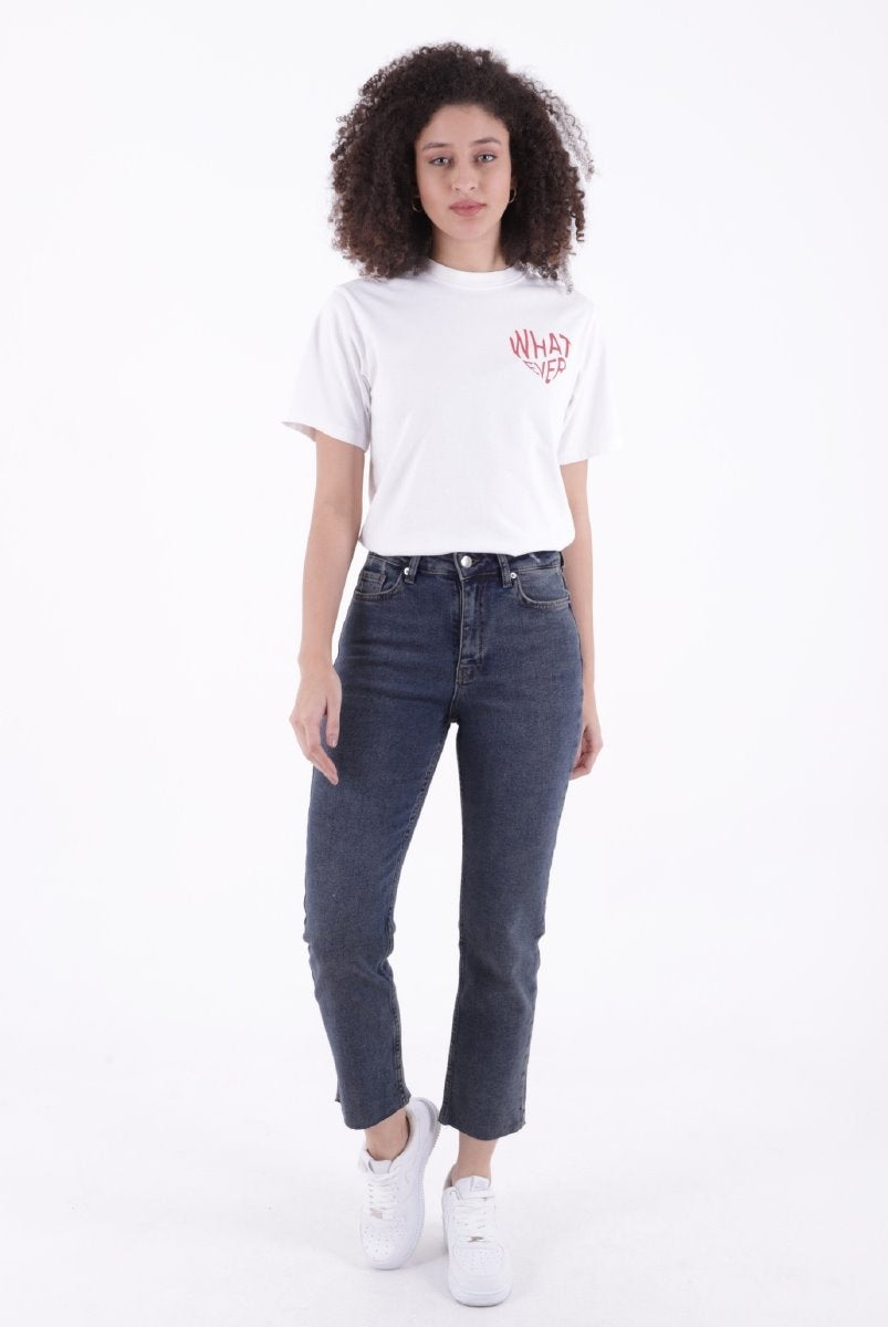 Dikişsiz Paça Mom Fit Kot Pantolon 764