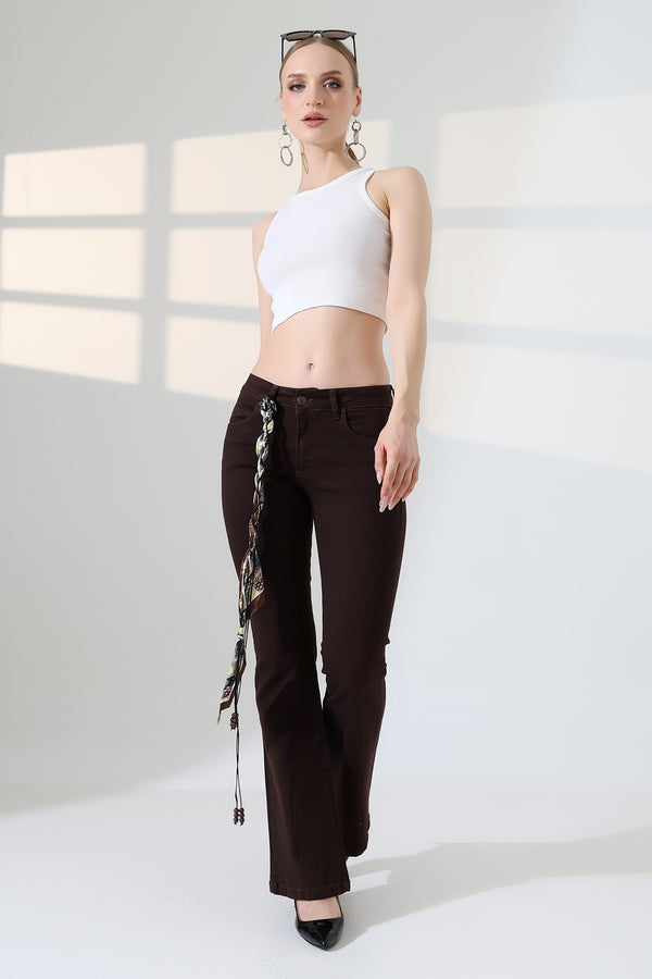 Push Up İspanyol Kot Pantolon 7108