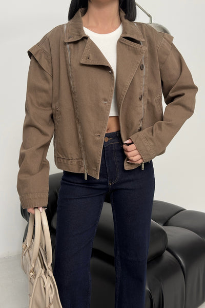 Jachetă din denim cu fermoar 6141
