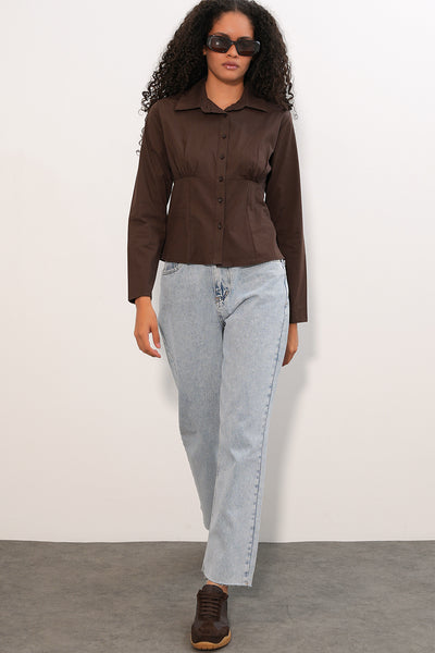 Cămașă Poplin slim fit 20231 - Maro