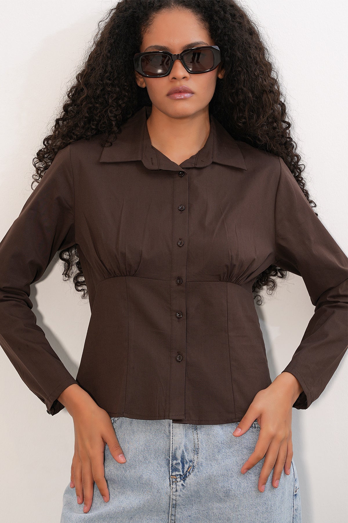 Cămașă Poplin slim fit 20231 - Maro